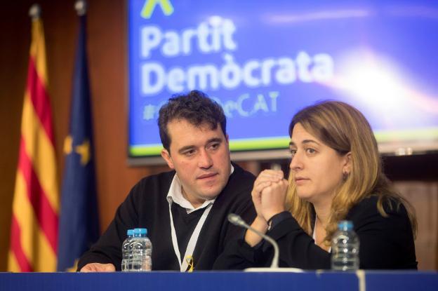 Los coordinadores del PDeCat, David Bonvehí y Marta Pascal  durante su Consejo Nacional. :: m. pérez / efe