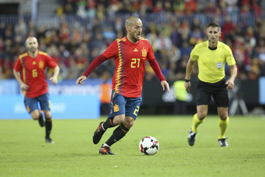 La Rosaleda puso el cartel de "completo" para el partido amistoso entre España y Costa Rica. 