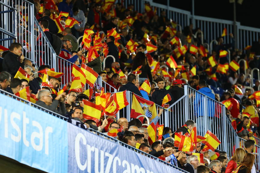 La gran expectación por ver a la selección española en Málaga hizo que La Rosaleda colgase el cartel de completo en el partido ante Costa Rica.