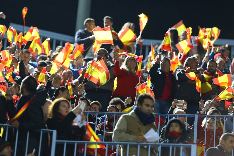 La gran expectación por ver a la selección española en Málaga hizo que La Rosaleda colgase el cartel de completo en el partido ante Costa Rica.