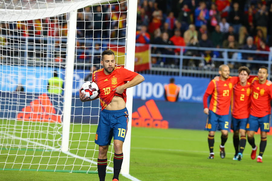 España golea a Costa Rica en La Rosaleda en el amistoso para preparar el Mundial 2018.