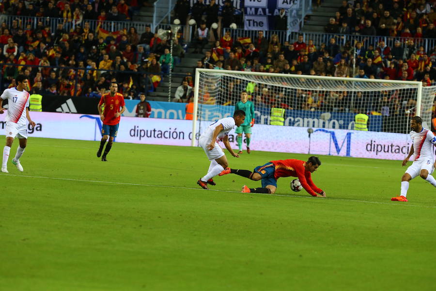 España golea a Costa Rica en La Rosaleda en el amistoso para preparar el Mundial 2018.