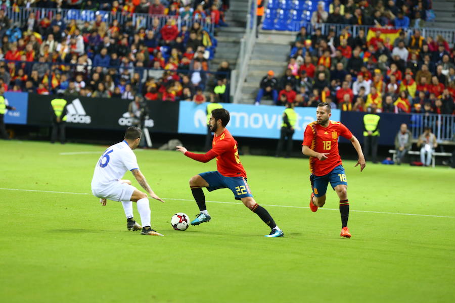 España golea a Costa Rica en La Rosaleda en el amistoso para preparar el Mundial 2018.