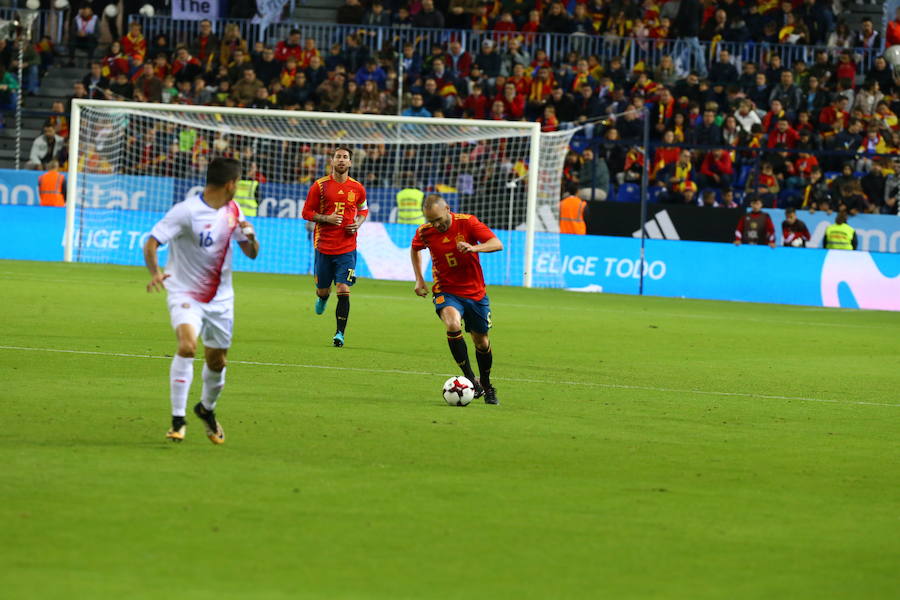 España golea a Costa Rica en La Rosaleda en el amistoso para preparar el Mundial 2018.