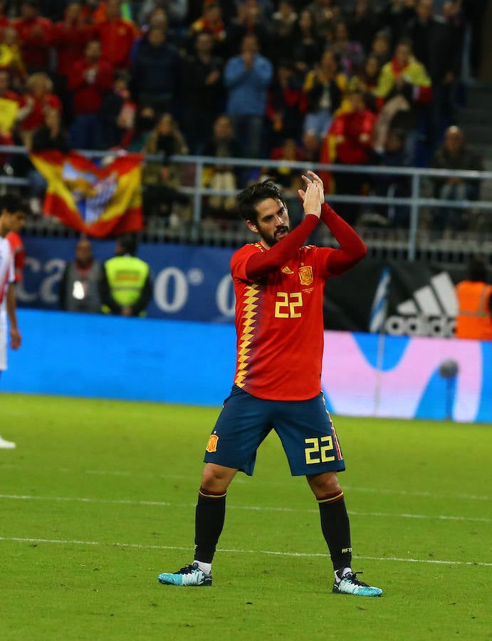 España golea a Costa Rica en La Rosaleda en el amistoso para preparar el Mundial 2018.