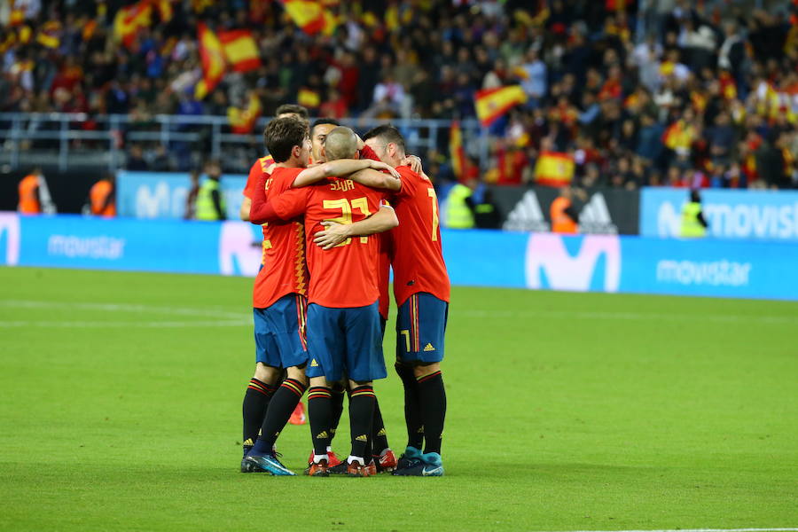 España golea a Costa Rica en La Rosaleda en el amistoso para preparar el Mundial 2018.