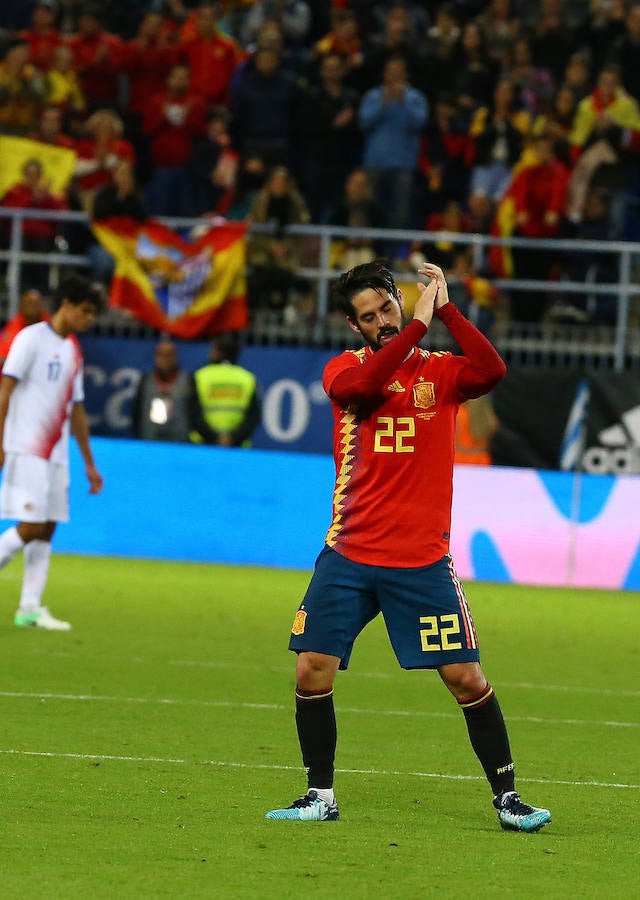 España golea a Costa Rica en La Rosaleda en el amistoso para preparar el Mundial 2018.