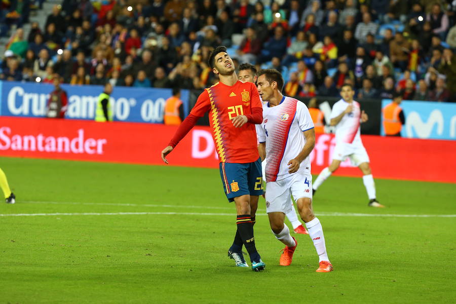 España golea a Costa Rica en La Rosaleda en el amistoso para preparar el Mundial 2018.