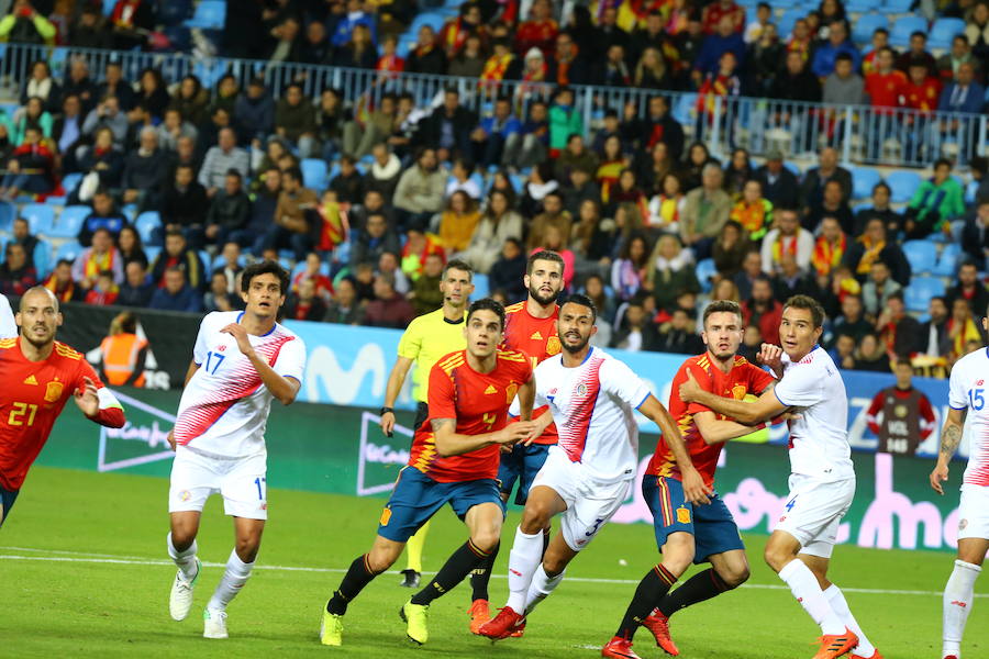 España golea a Costa Rica en La Rosaleda en el amistoso para preparar el Mundial 2018.