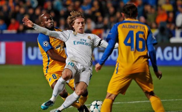 Modric, en un lance del choque. 