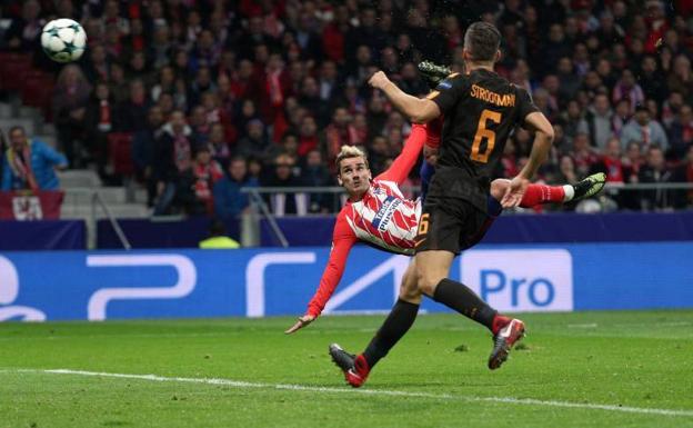 Remate acrobático de Griezmann que supuso un golazo. 