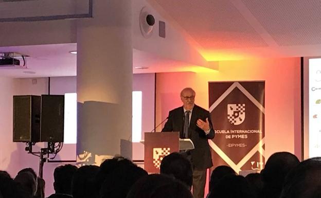 Vicente del Bosque, durantela charla. 