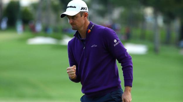 Justin Rose celebra la victoria. :: getty images