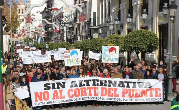 Imagen de la manifestación del pasado domingo en Ronda. 