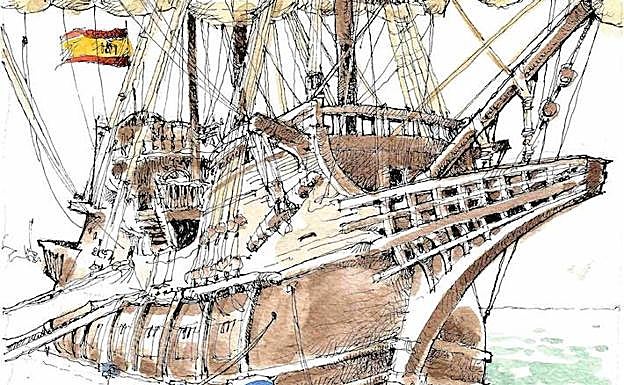 Galeón Andalucía: Con nueve cañones por banda