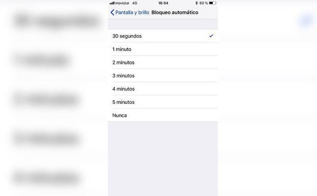 La opción permite marcar una franja de tiempo que va desde los 30 segundos a los 5 minutos.