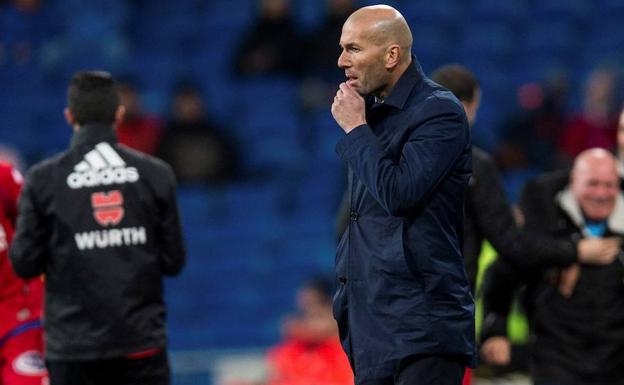 Zidane, en el encuentro ante el Numancia.