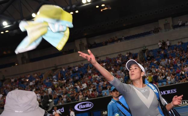 Garbiñe Muguruza, tras el partido. 