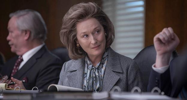 La actriz Meryl Streep, caracterizada como Katharine Graham :: R. c.