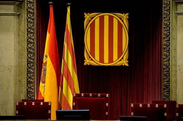 Imagen de la Presidencia del Parlamento de Cataluña vacía. :: quique garcía / EFE