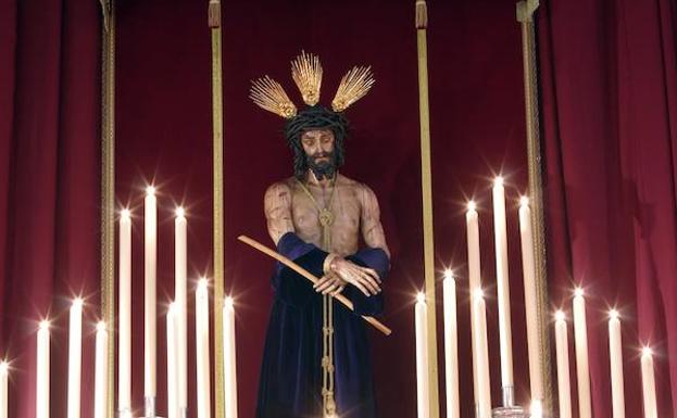 Altar del quinario en honor del Cristo de la Humildad, en el santuario y basílica de la Victoria.