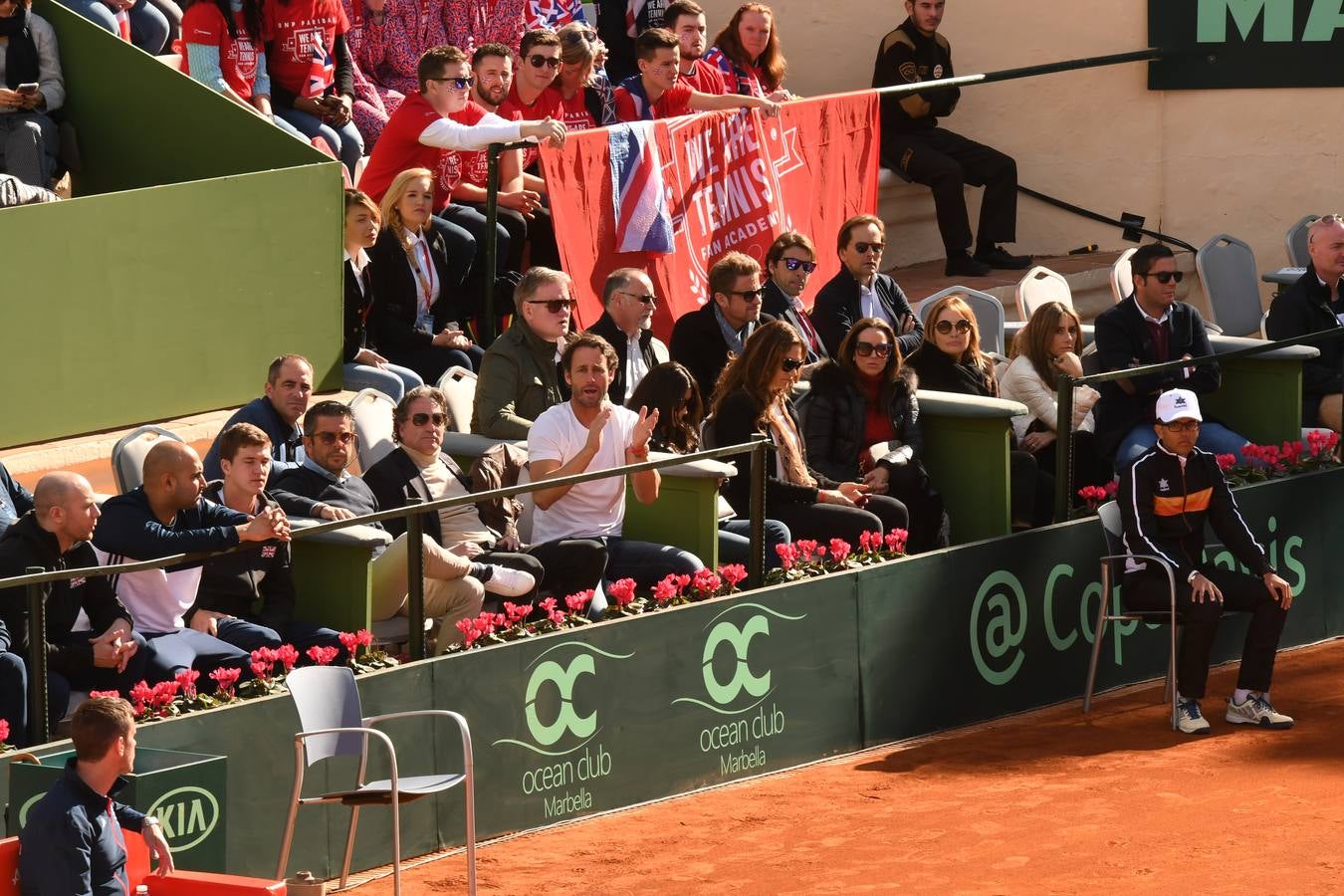 Eliminatoria de la Copa Davis entre España y Grañ Bretaña que se celebra en las instalaciones del Club de Tenis Puente Romano en Marbella 