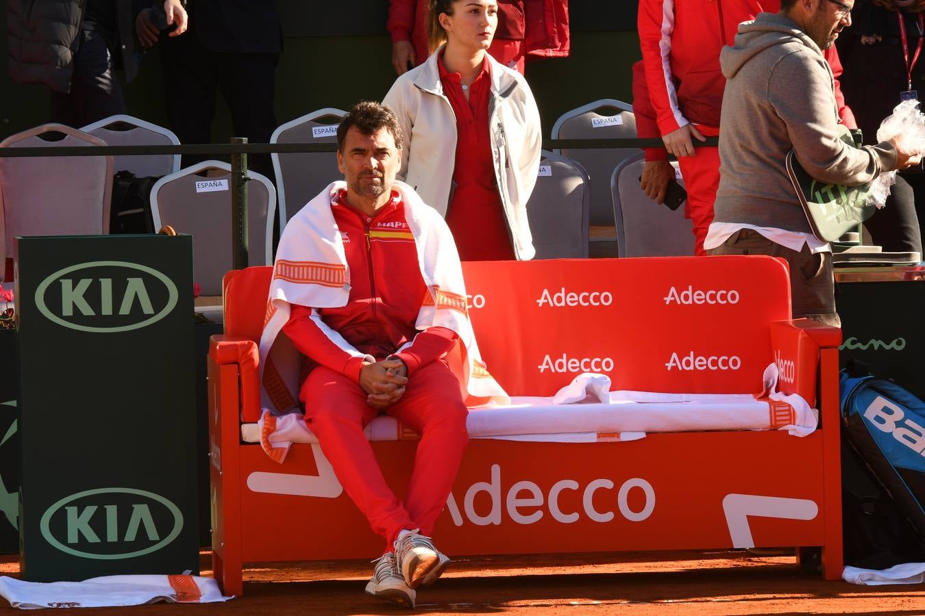 Eliminatoria de la Copa Davis entre España y Grañ Bretaña que se celebra en las instalaciones del Club de Tenis Puente Romano en Marbella 