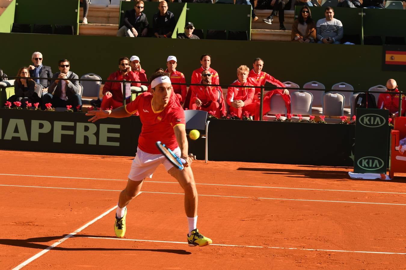 Eliminatoria de la Copa Davis entre España y Grañ Bretaña que se celebra en las instalaciones del Club de Tenis Puente Romano en Marbella 