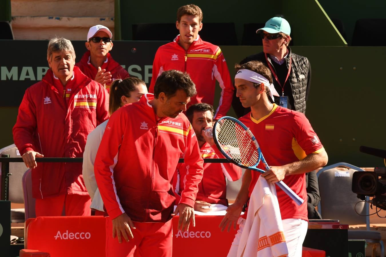 Eliminatoria de la Copa Davis entre España y Grañ Bretaña que se celebra en las instalaciones del Club de Tenis Puente Romano en Marbella 