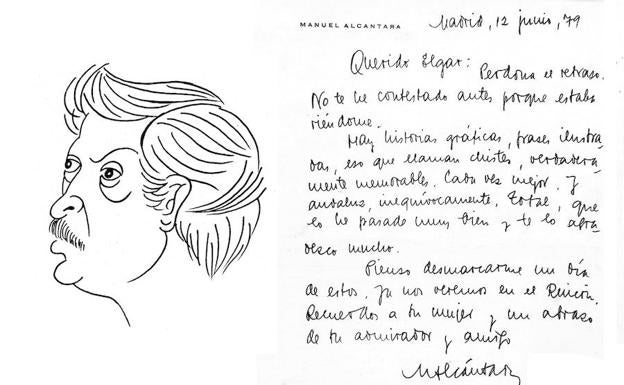 Dedicatoria de Manuel Alcántara en 1979.