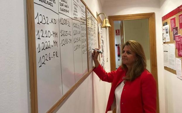 Lavigne en la oficina de Marbella.