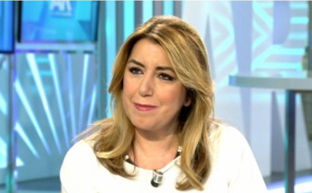 Susana Díaz, durante la entrevista con Ana Rosa. 