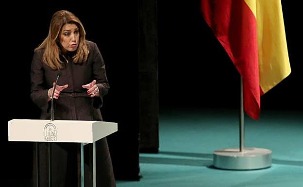 Susana Díaz y Pedro Sánchez, bajo el paraguas del 28F