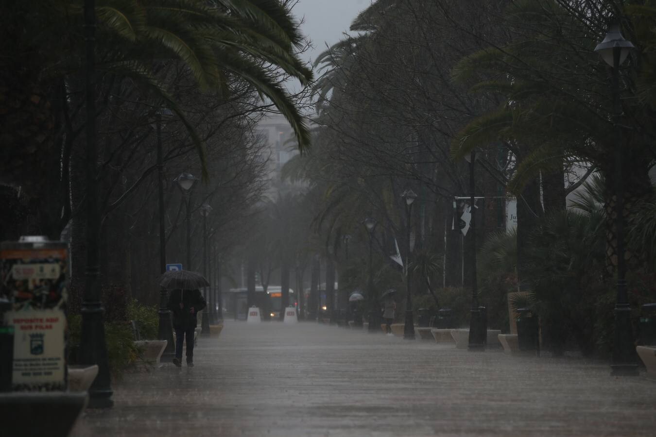 La lluvia, en el Centro de Málaga