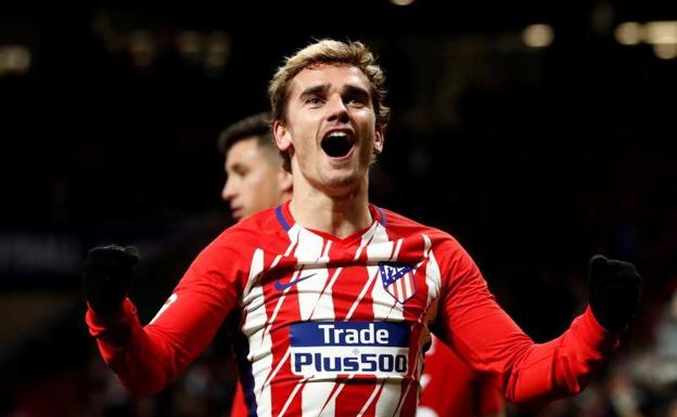 Antoine Griezmann, desbordante de júbilo con sus cuatro goles al Leganés. 