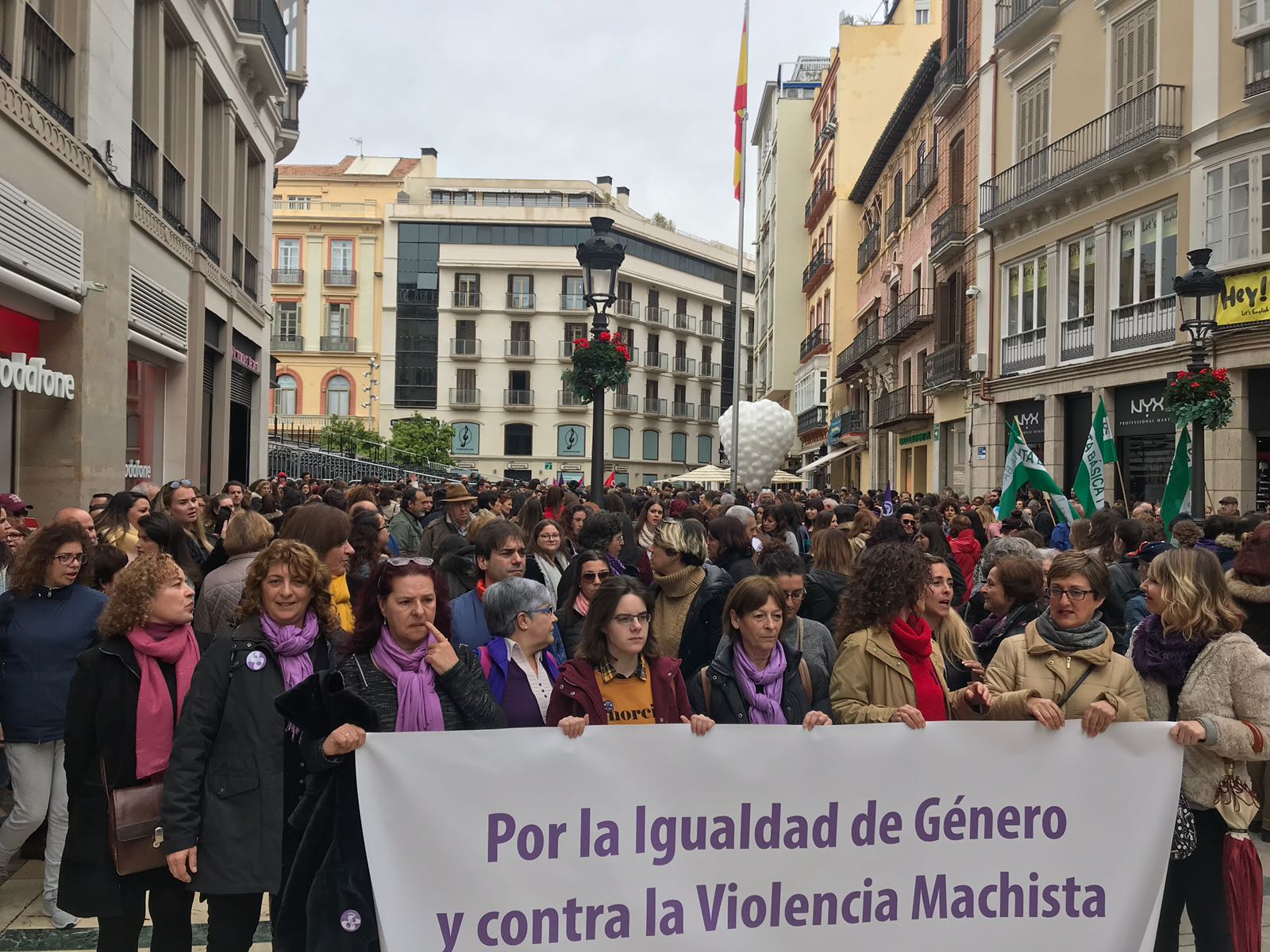 Centro de Málaga, concentración de hoy jueves. 