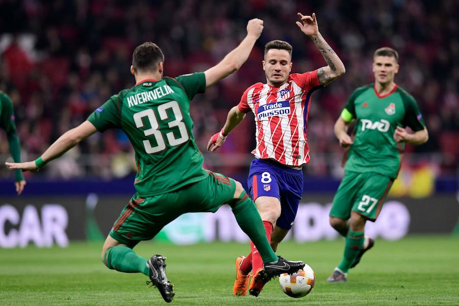 El Atlético venció por 3-0 al Lokomotiv de Moscú en la ida de los octavos de final de la Liga Europa. Saúl abrió el marcador con un golazo, Costa anotó al rechace y Koke puso la sentencia tras una asistencia de Juanfran.