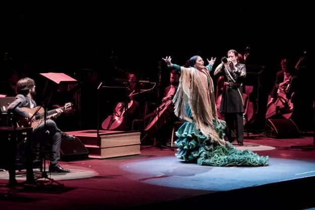 El espectáculo fusiona sonidos cofrades y flamencos. :: aurioles