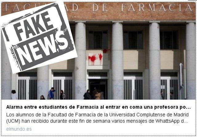 En febrero de 2017 la Universidad Complutense tuvo que desmentir la inquietante noticia de que una profesora de la Facultad de Farmacia había entrado en coma por culpa de una bacteria multirresistente.