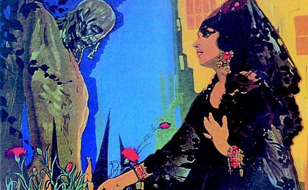 Cartel de la Semana Santa de 1931 en el que aparecía la imagen del Cristo de Mena.