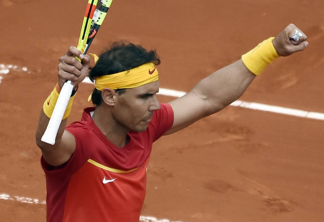 Rafa Nadal y Philipp Kohlschreiber, los protagonistas del segundo partido de la elminatoria de la Copa Davis entre España y Alemania. 