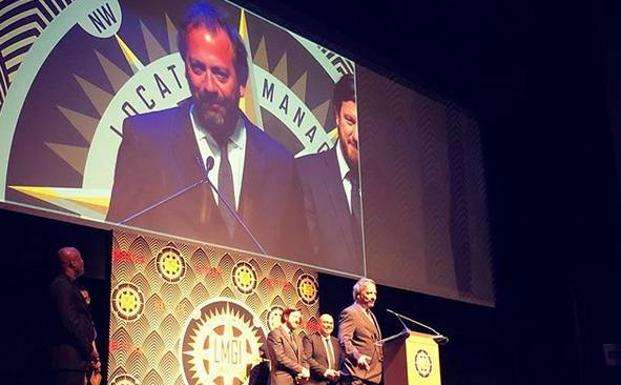 Tate Aráez, durante su discurso. 