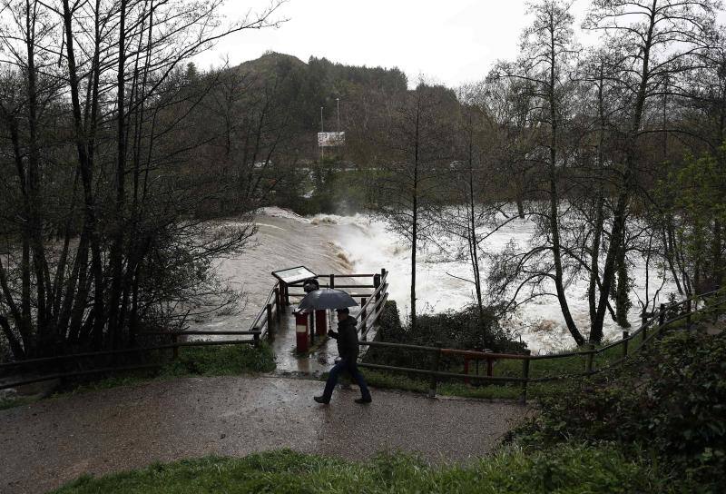 La localidad navarra de Miranda del Arga sufre numerosos daños por la crecida del río