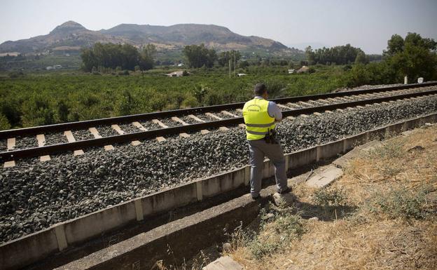 Vía de ferrocarril de Cercanías que comunica la localidad de Álora con Málaga capital.