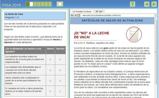 Comprensión lectora. Preguntas del estudio piloto de este curso, centrado en la competencia lectora en entornos digitales .