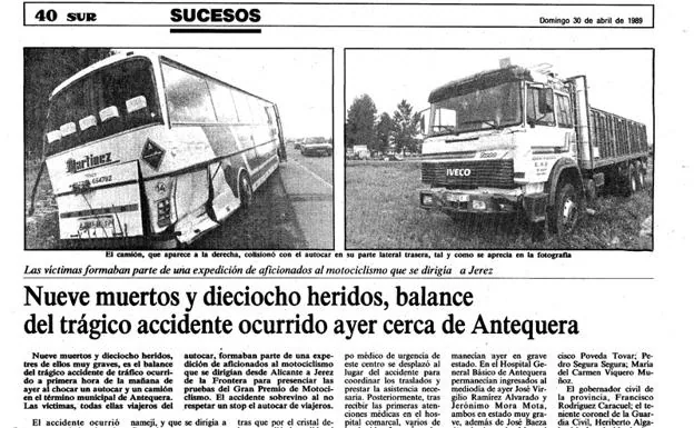 Hace 29 años | El trágico accidente de tráfico que se cobró nueve vidas en Antequera