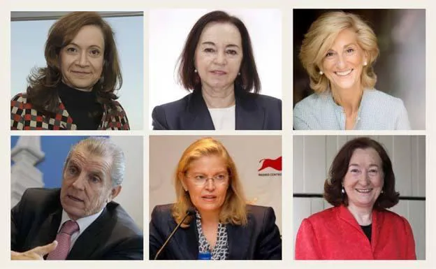 Arriba, Mª Antonia Otero, Teresa Sáez, Ana L. Bolado; abajo, Manuel Conthe, Isabel Martín y Petra Mateos. 