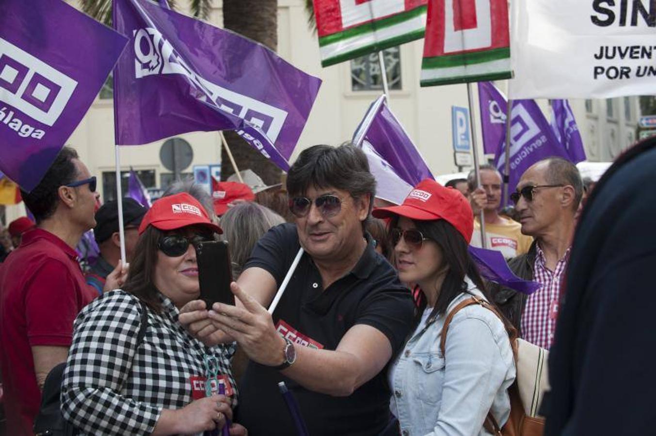 Miles de malagueños participan en la marcha del Día del Trabajo, convocada por CCOO y UGT y apoyada por partidos y colectivos de izquierda