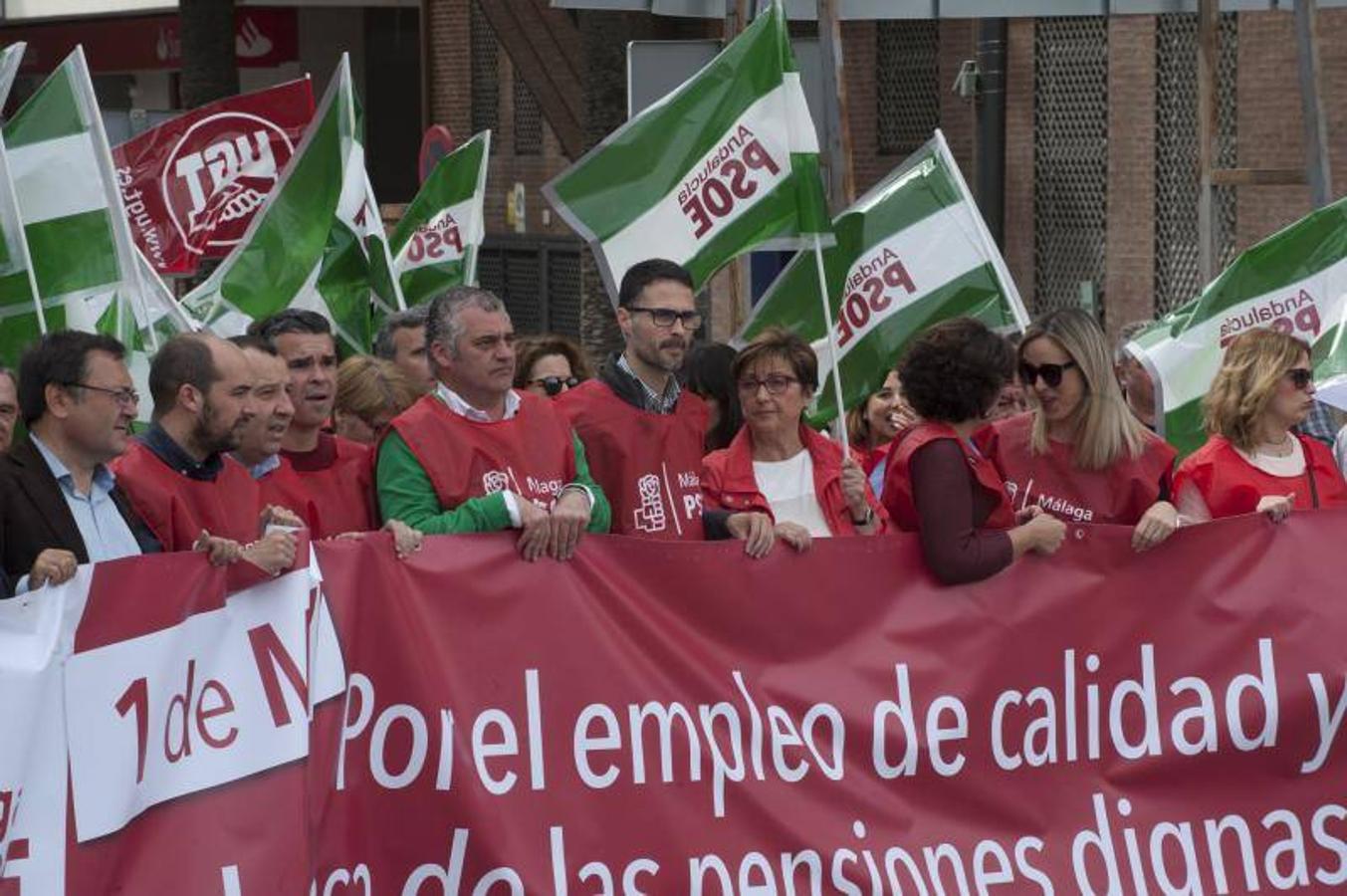Miles de malagueños participan en la marcha del Día del Trabajo, convocada por CCOO y UGT y apoyada por partidos y colectivos de izquierda