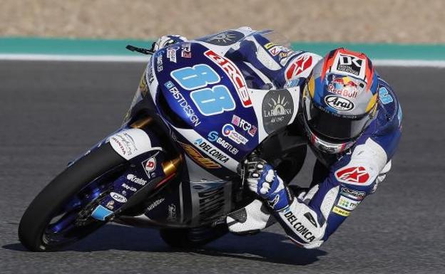 Jorge Martín durante la jornada de clasificación en Jerez